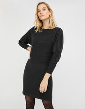 Amy Knit Dress, Grey (CHARCOAL), large