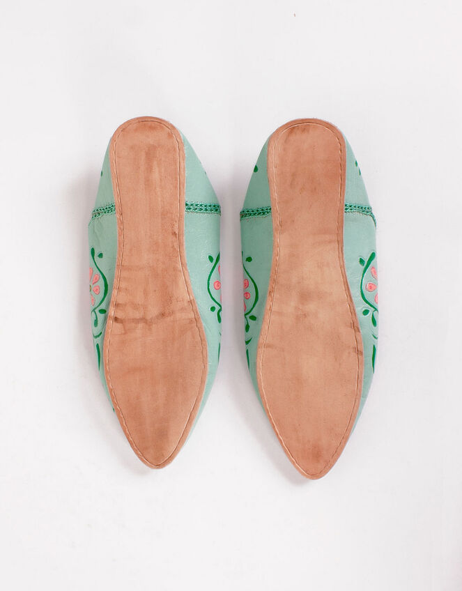 Bohemia Design Artisan Leather Slippers, Green (SAGE), large