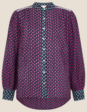 ARTISAN STUDIO Printed Blouse , Blue (NAVY), large