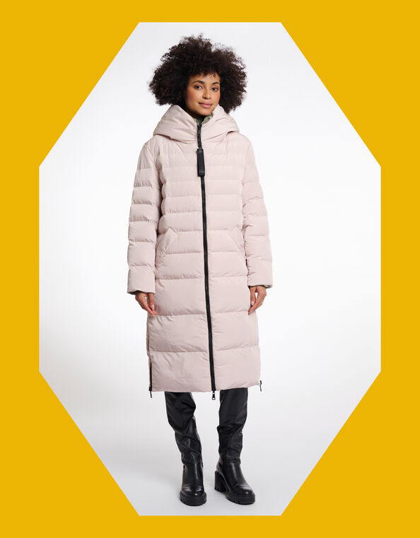 Rino & Pelle Keila Reversible Long Puffer Coat, White (OFF WHITE), large