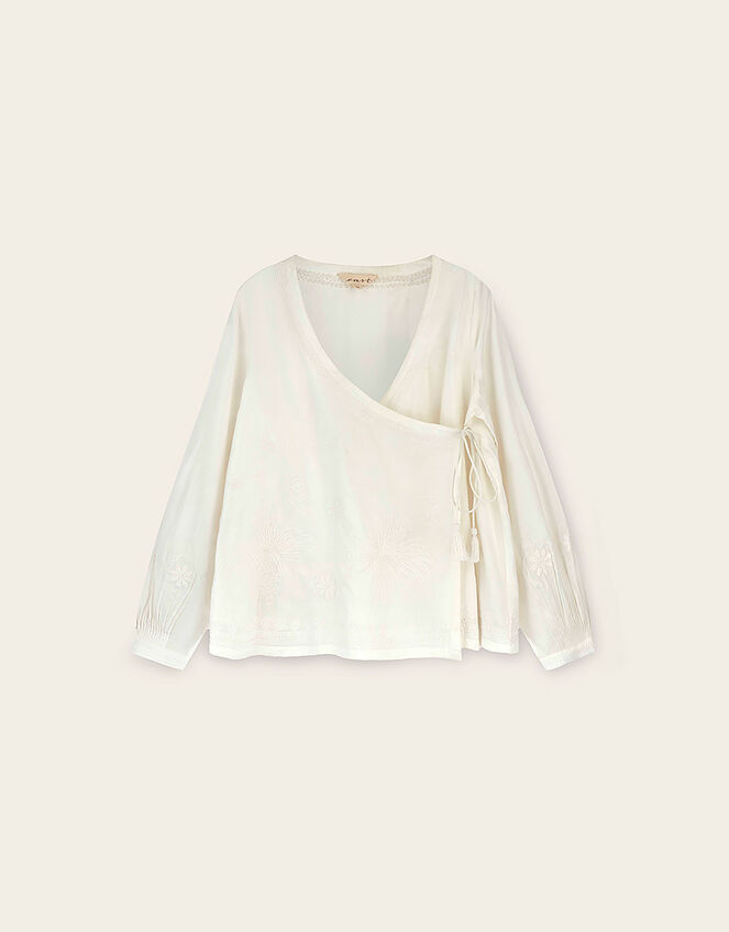 East Romana Hand-Chikankari Embroidered Top, White (WHITE), large
