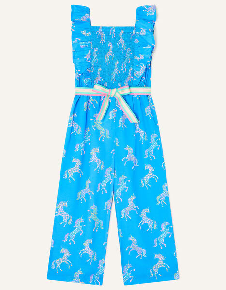 Unicorn Print Jumpsuit Blue, Blue (BLUE), large