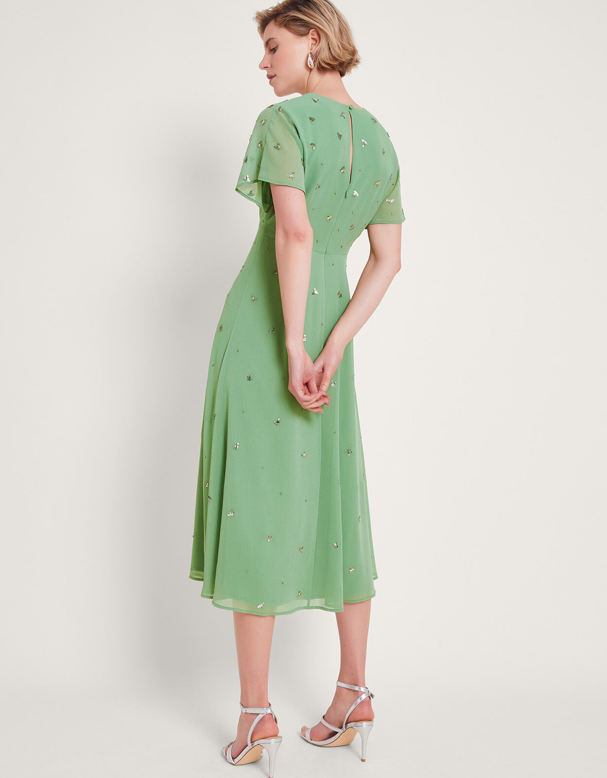Green embellished dress uk new arrivals