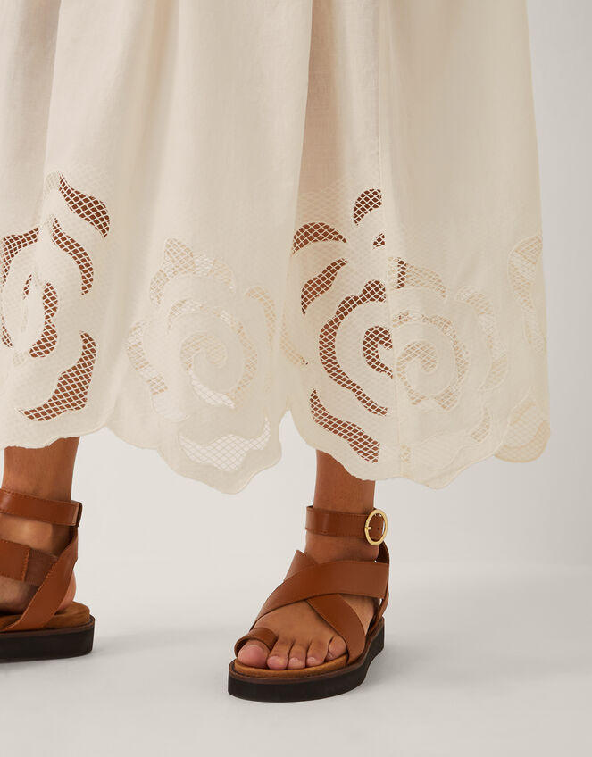 Grace Cutwork Midi Skirt , White (WHITE), large