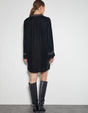 Beatrix Velvet Mini Dress, Black (BLACK), large