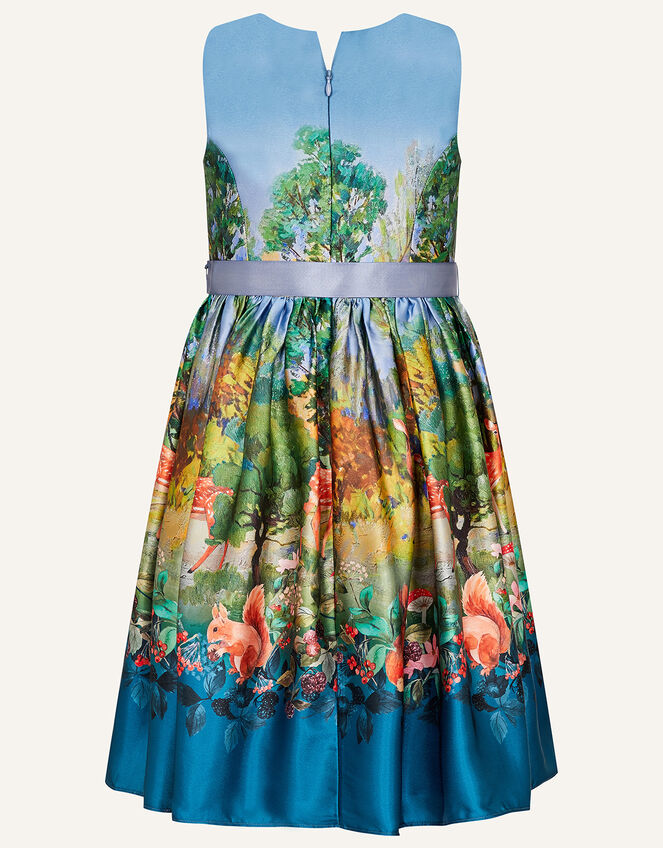 Woodland Satin Print Dress , Multi (MULTI), large