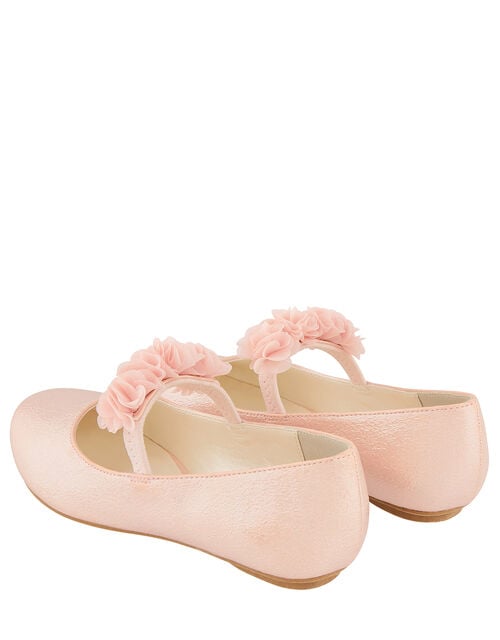 Cynthia Corsage Shimmer Ballerina Flats, Pink (PINK), large