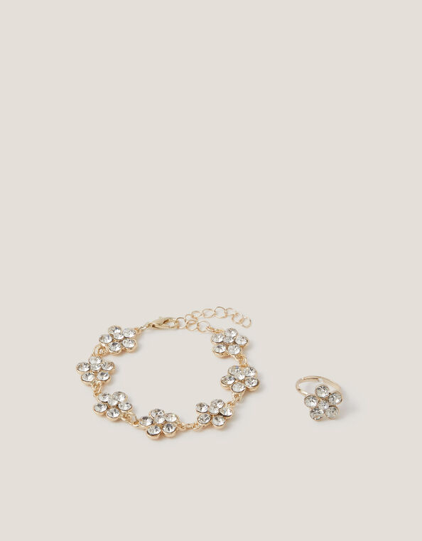 Diamant&eacute; Flower Bracelet & Ring Set, , large