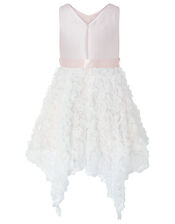Orabelle Hanky Hem Dress with 3D Flowers, Pink (PALE PINK), large