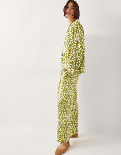 Trinny Hand-Screen Print Shirt, Green (GREEN), large