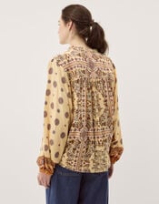 Ines Floral Print Blouse, Natural (STONE), large