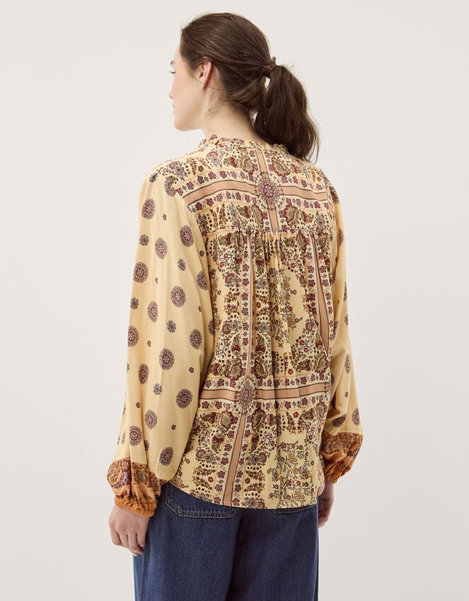 Ines Floral Print Blouse, Natural (STONE), large