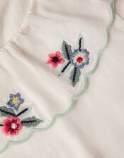 Embroidered Collar Top, Ivory (IVORY), large