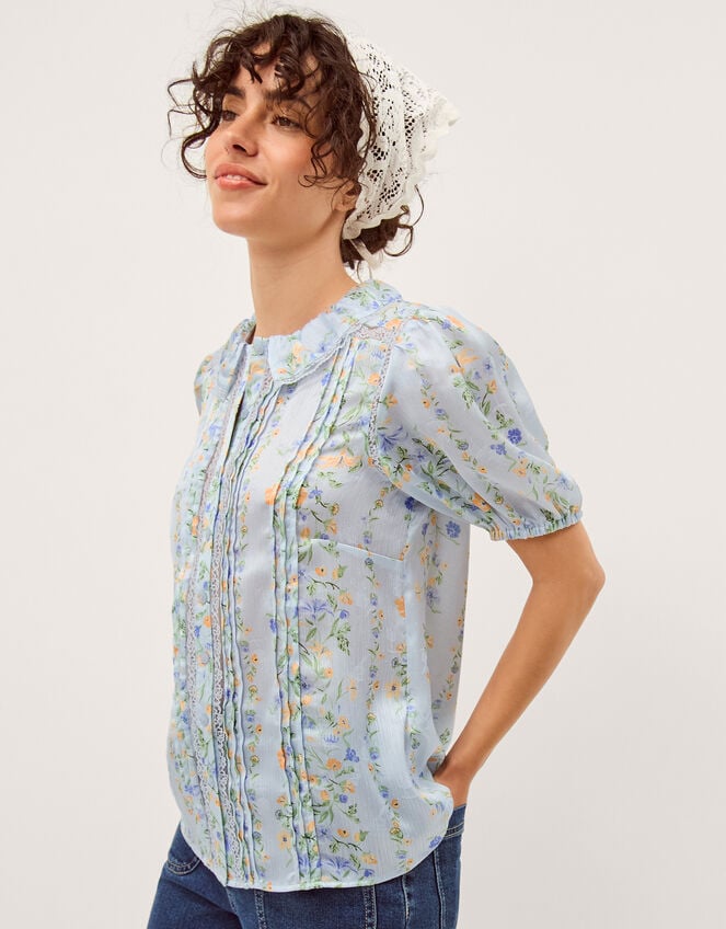 Naomi Puff Sleeve Floral Lace Blouse