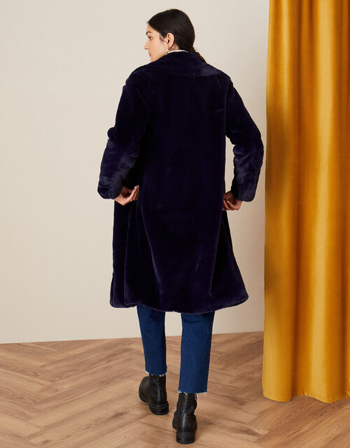 Felicia Faux Fur Coat, Blue (NAVY), large