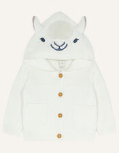 Newborn Larry Lamb Cardigan, Ivory (IVORY), large