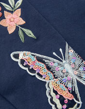 Sequin Butterfly Leggings, Blue (NAVY), large