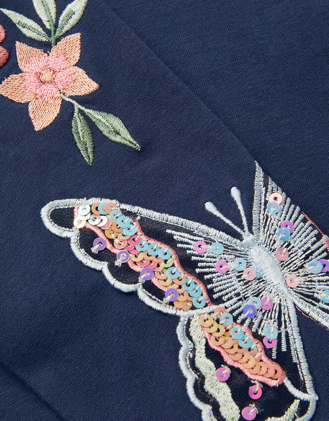 Sequin Butterfly Leggings, Blue (NAVY), large