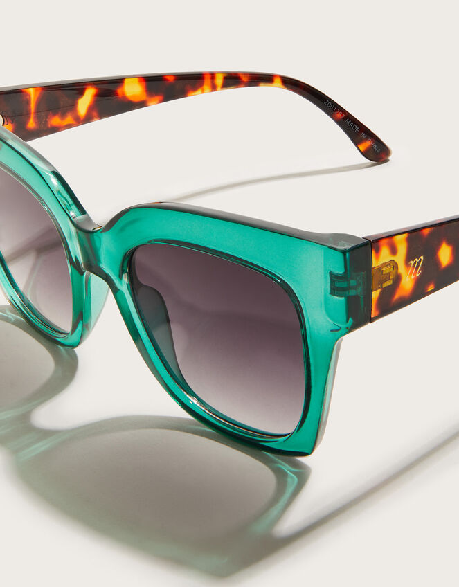 Colour Block Tortoiseshell Sunglasses, , large
