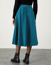 Cord Circle Midi Skirt , Teal (TEAL), large