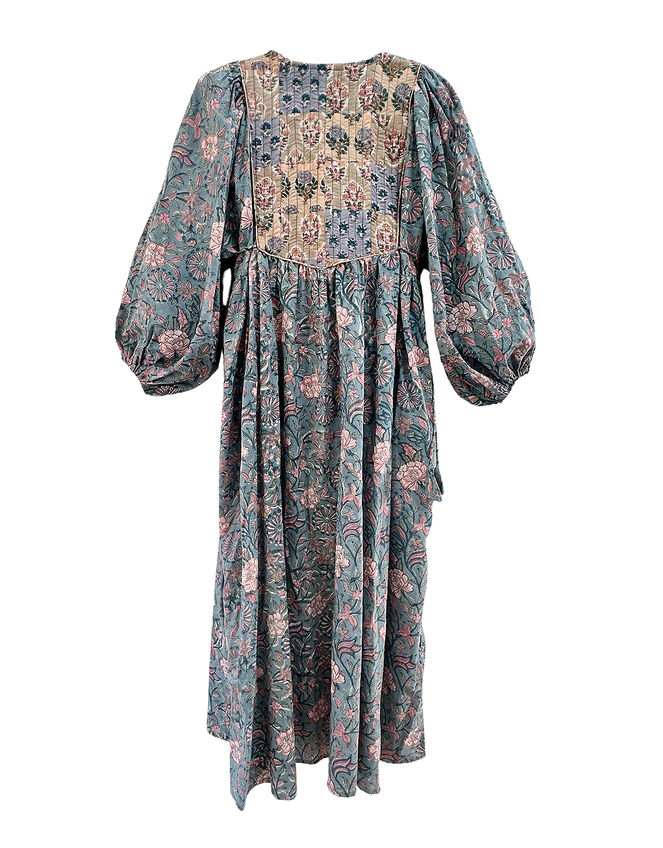 Maison M Floral Print Dress, Blue (INDIGO), large