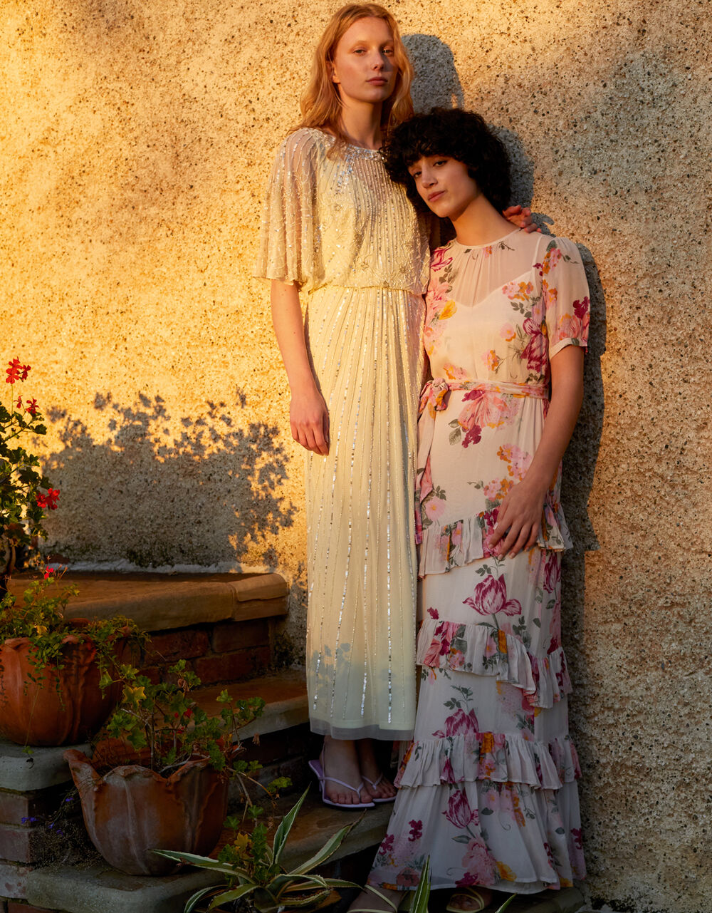Women Dresses | Sienna Print Maxi Dress in Sustainable Viscose Ivory - IQ72174
