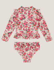 Floral UPF50+ Long Sleeve Swim Set, Pink (PINK), large