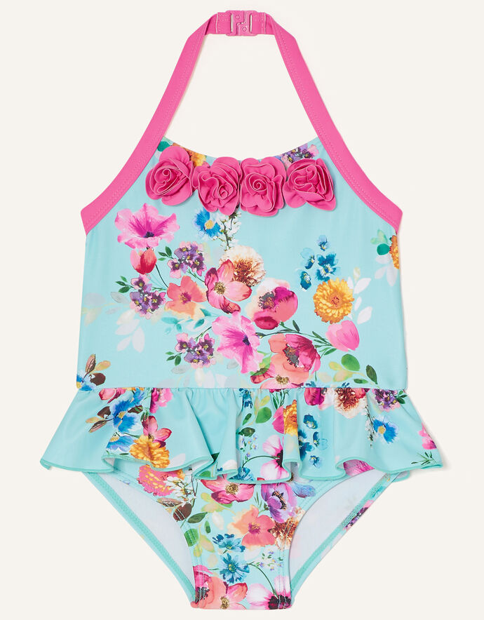 Baby Josie Frill Floral Swimsuit Multi Baby Girl Beach & Swimwear