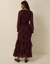 Rowena Check Lace Midi Dress, Red (RED), large