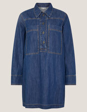 Nara Denim Tunic Shirt Dress, Blue (MID AUTHENTIC BLUE), large