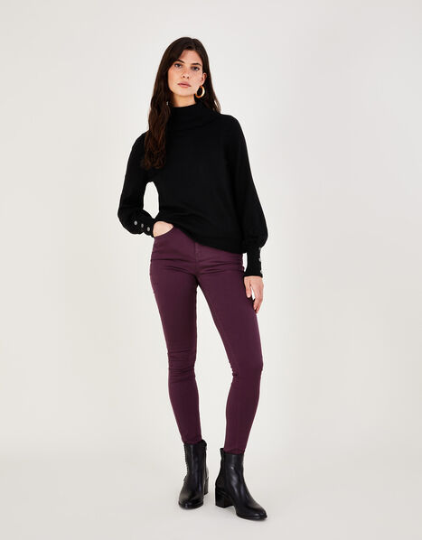 Nadine Regular Length Skinny Jeans Purple, Purple (PLUM), large