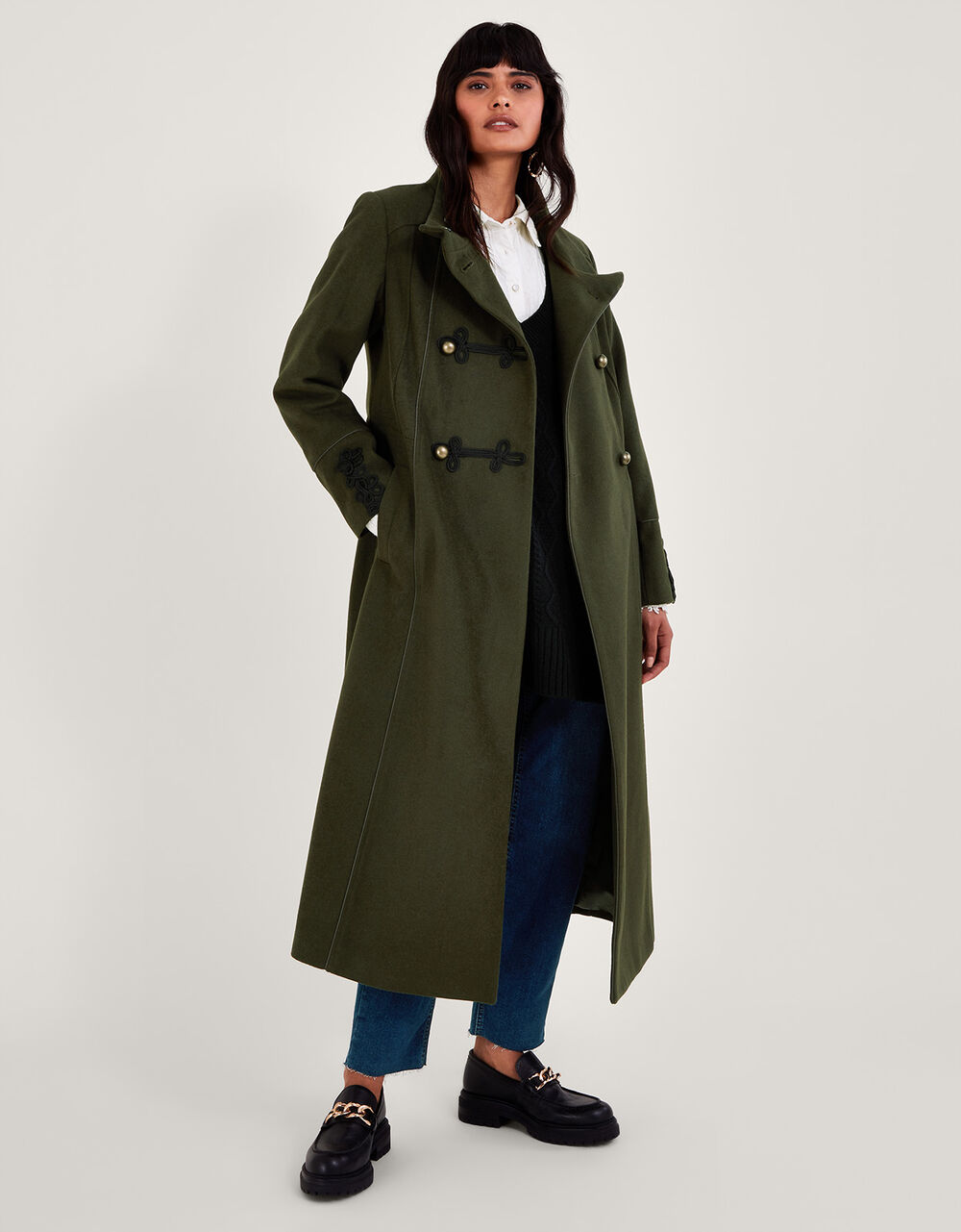 Mya Military Coat Green Women's Coats Monsoon UK.