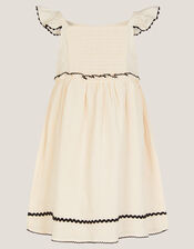 Floral Cornelli Embroidered Dress, Ivory (IVORY), large
