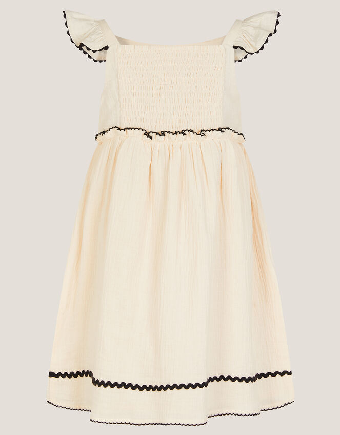 Floral Cornelli Embroidered Dress, Ivory (IVORY), large