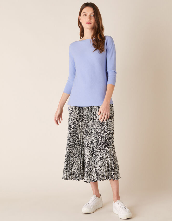 Ottoman Slash Neck Jumper, Blue (BLUE), large