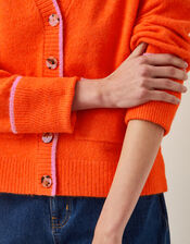 Oona Oversized V-Neck Cardigan, Orange (ORANGE), large