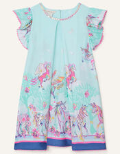 Unicorn Sparkle Swing Dress , Blue (AQUA), large
