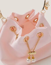 Floral Metal Handle Bag, , large