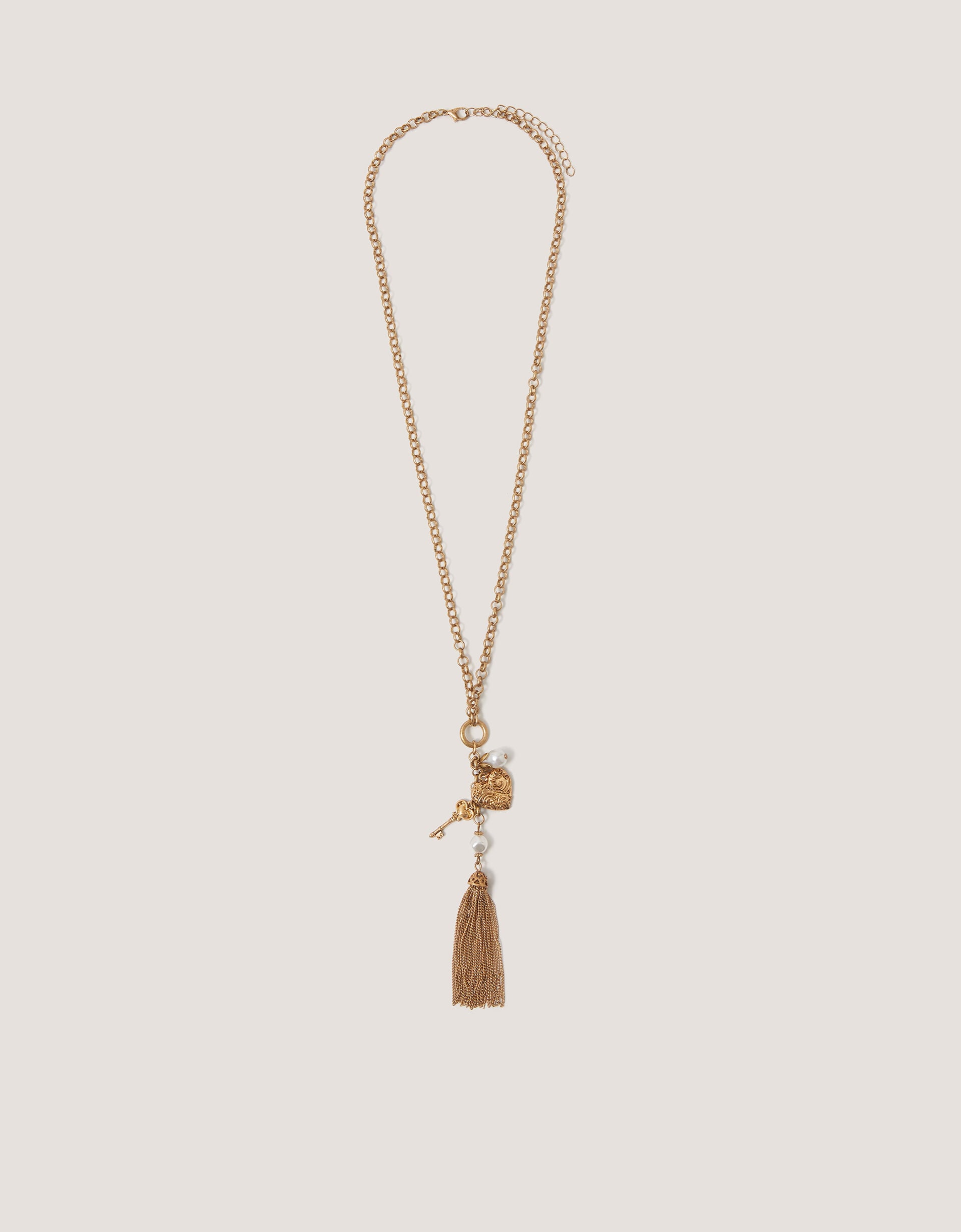 Tassel Heart Charm Necklace