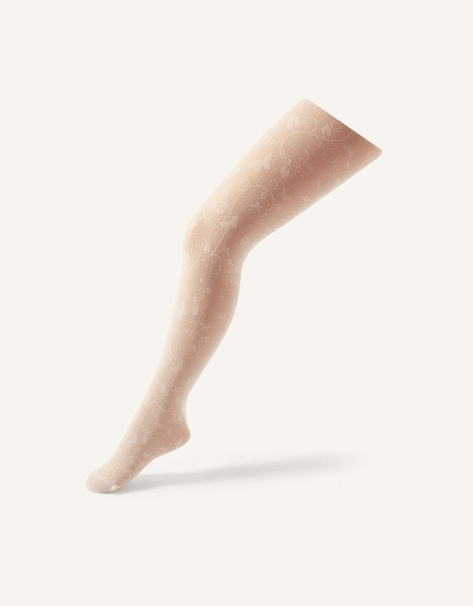 Butterfly Lacey Tights, Ivory (IVORY), large