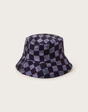 Reversible Check Bucket Hat, Black (BLACK), large