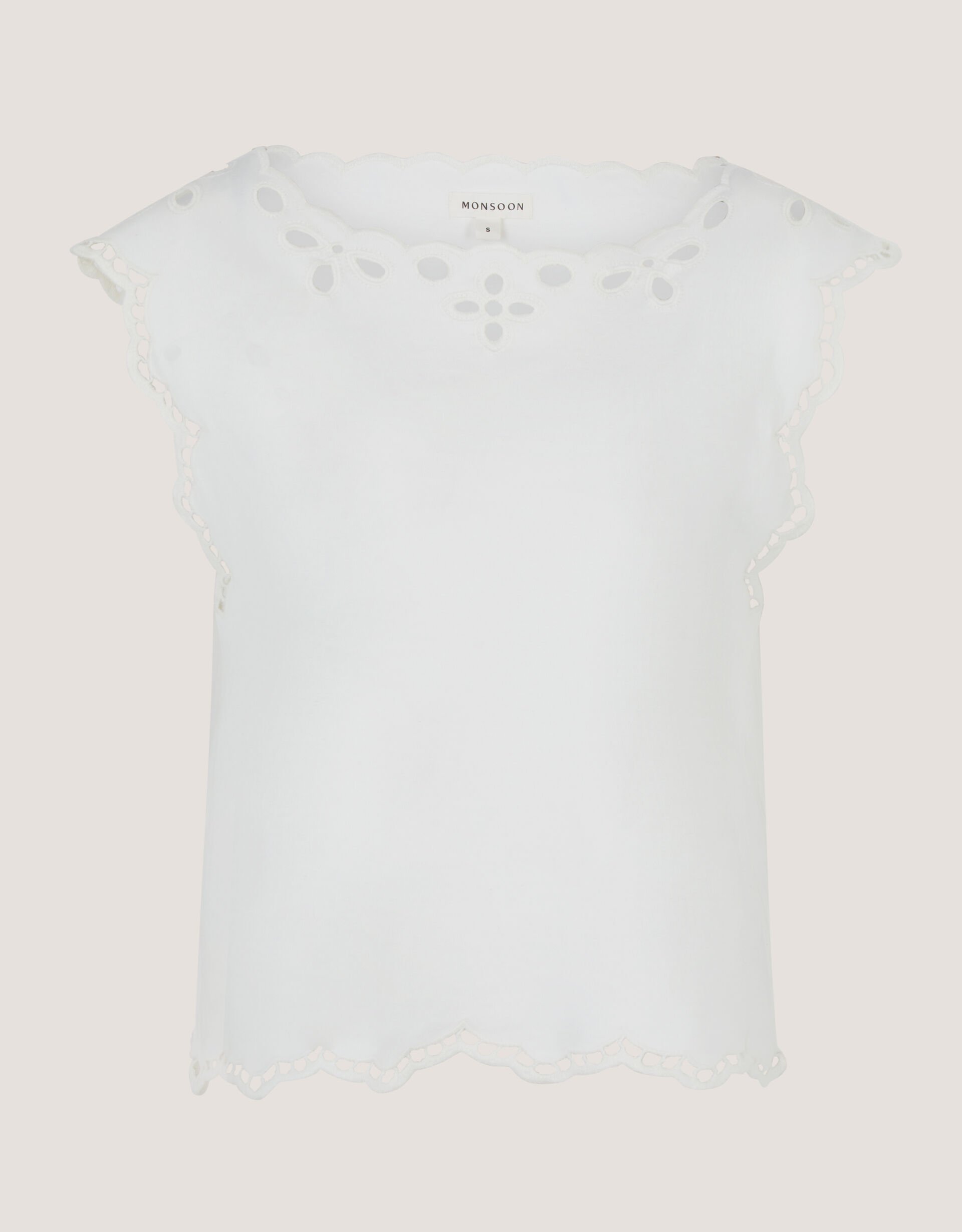Gaia Floral Cutwork Top, Ivory (IVORY), large
