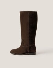 Jean Suede Knee High Boots, Brown (CHOCOLATE), large