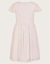 Emma Sequin Ruffle Dress, Pink (PALE PINK), large