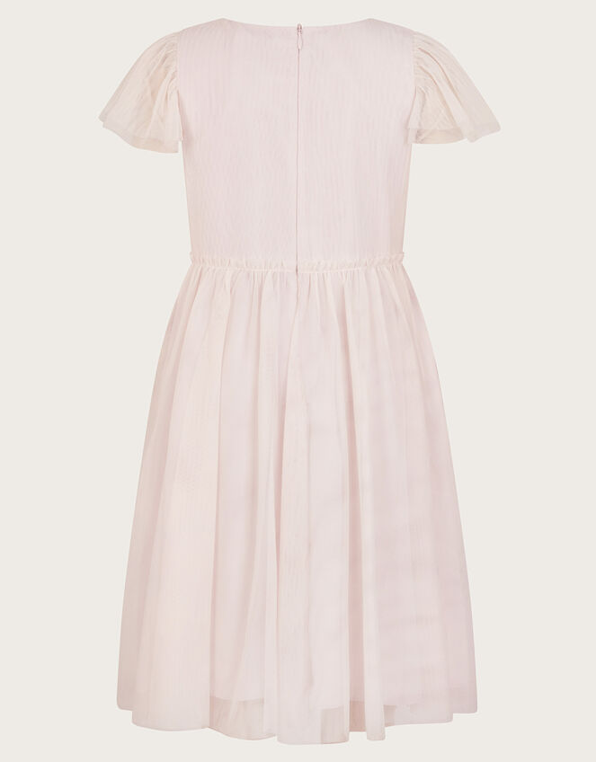 Emma Sequin Ruffle Dress, Pink (PALE PINK), large