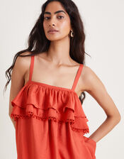 Aesha Frill Cami Top, Orange (RUST), large