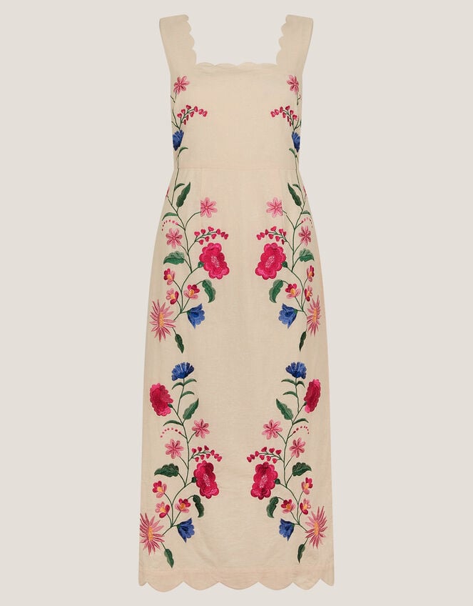 Agata Floral Embroidered Midi Dress, Cream (CREAM), large