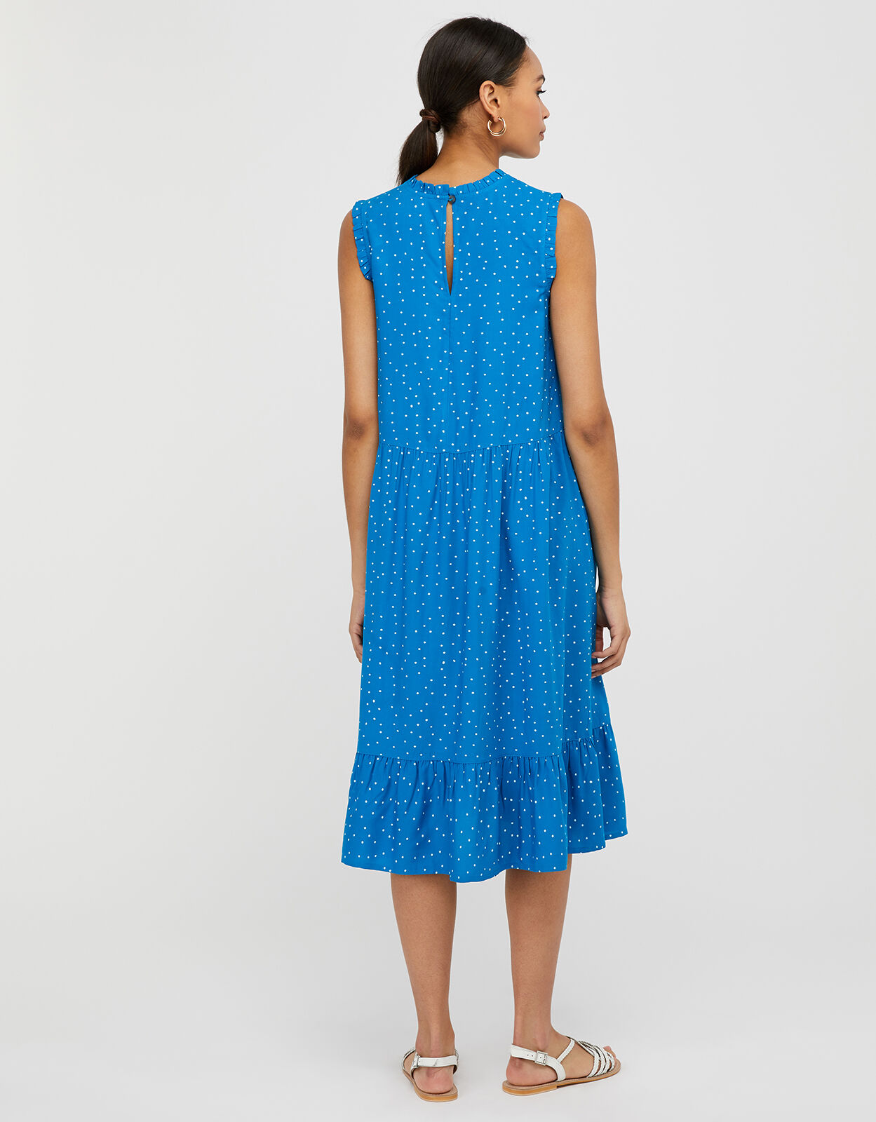 monsoon blue polka dot dress