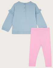Baby Mouse Tree Sweat Top and Leggings Set, Blue (BLUE), large