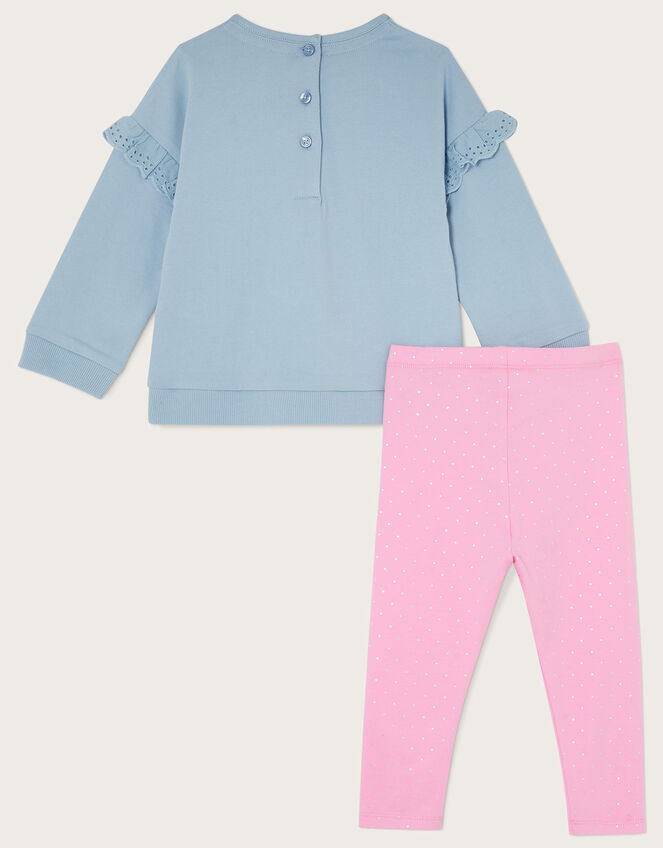 Baby Mouse Tree Sweat Top and Leggings Set, Blue (BLUE), large